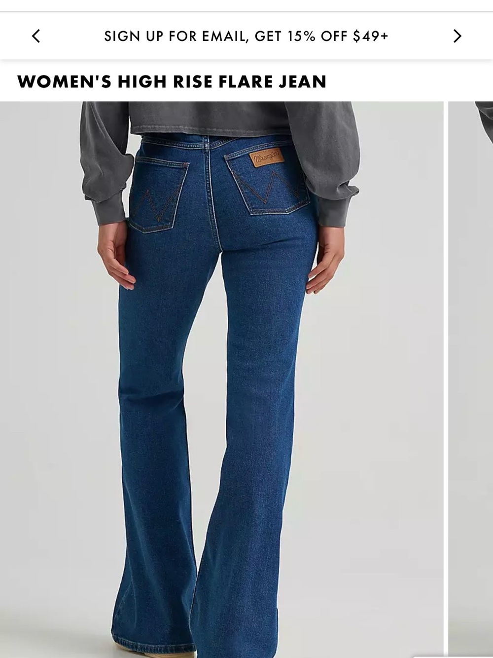 Wrangler High-Rise Women's Flare Jeans - Dark Blue